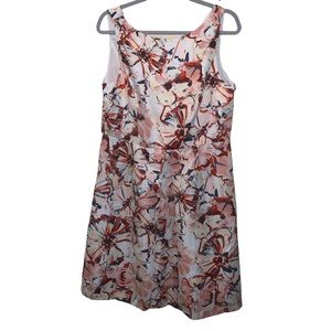 LOFT Pink and Red Tones Floral Dress